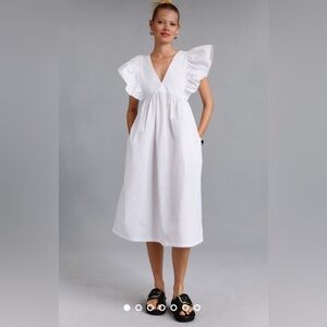 NWT ANTHROPOLOGIE Maeve Flutter Sleeve Babydoll Dress